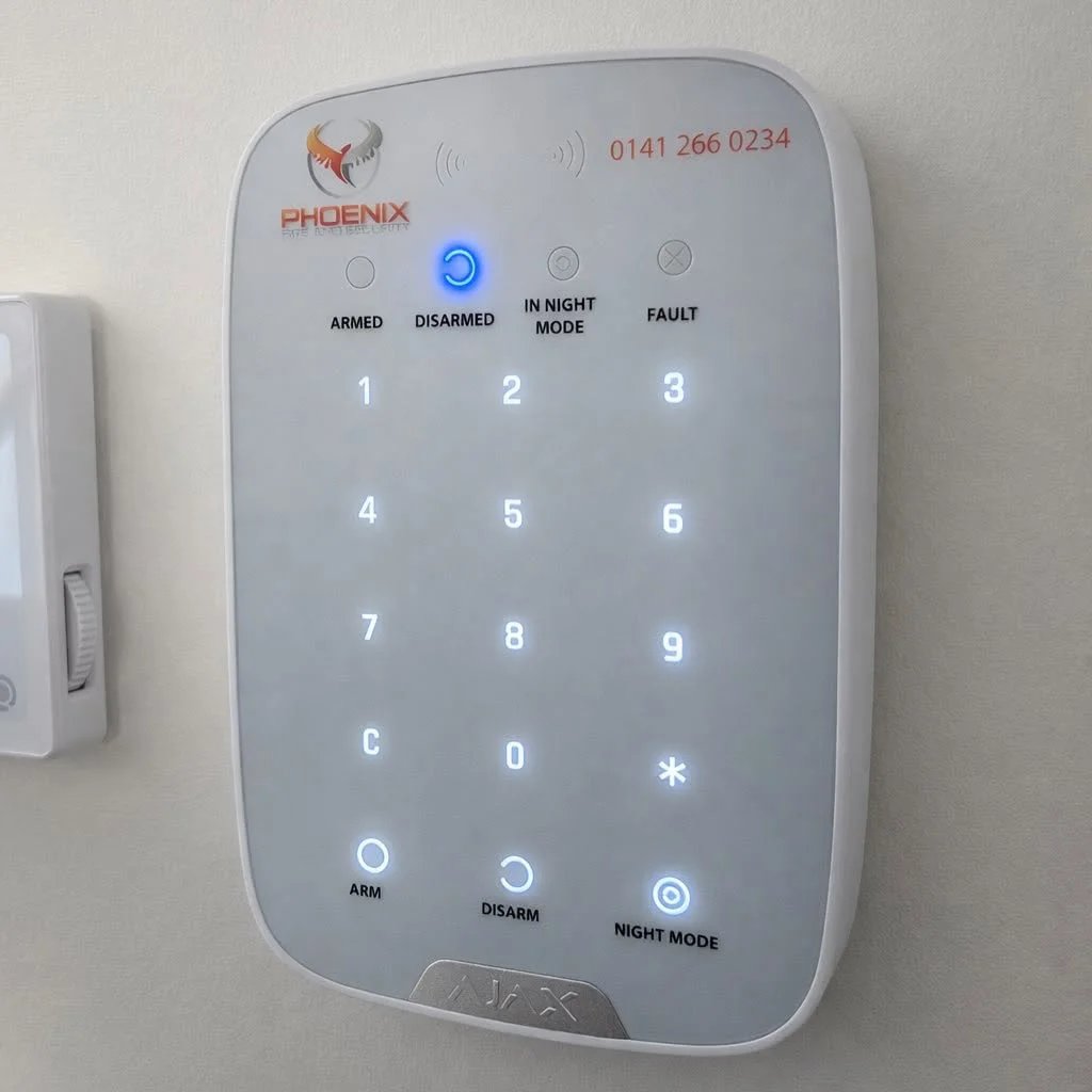 Phoenix Fire and Security Scotland - Intruder Alarm System Installation Glasgow - Keypad